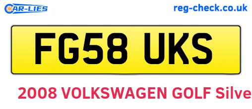 FG58UKS are the vehicle registration plates.