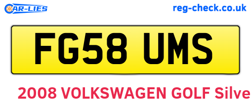 FG58UMS are the vehicle registration plates.