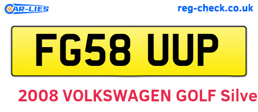 FG58UUP are the vehicle registration plates.
