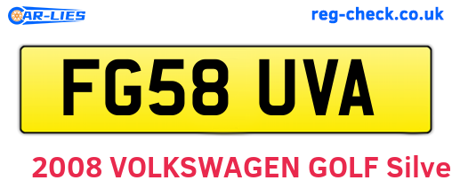 FG58UVA are the vehicle registration plates.