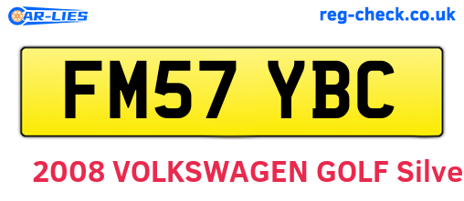 FM57YBC are the vehicle registration plates.