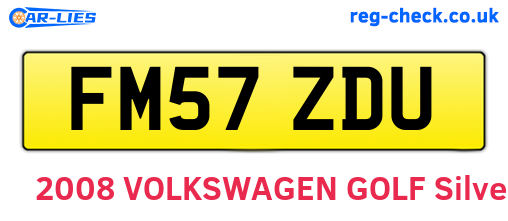 FM57ZDU are the vehicle registration plates.
