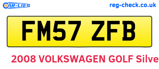 FM57ZFB are the vehicle registration plates.