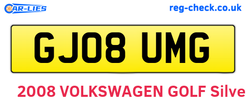 GJ08UMG are the vehicle registration plates.