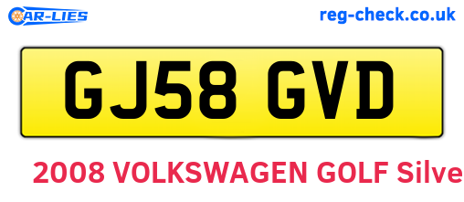GJ58GVD are the vehicle registration plates.