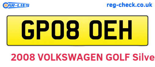 GP08OEH are the vehicle registration plates.