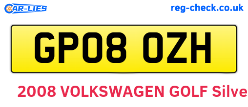 GP08OZH are the vehicle registration plates.