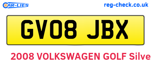 GV08JBX are the vehicle registration plates.