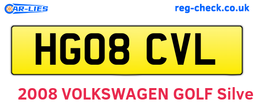HG08CVL are the vehicle registration plates.