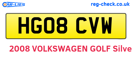 HG08CVW are the vehicle registration plates.