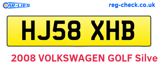 HJ58XHB are the vehicle registration plates.