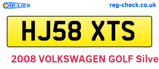 HJ58XTS are the vehicle registration plates.