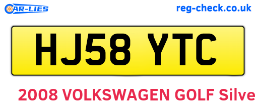 HJ58YTC are the vehicle registration plates.