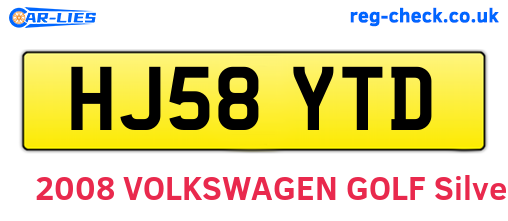 HJ58YTD are the vehicle registration plates.