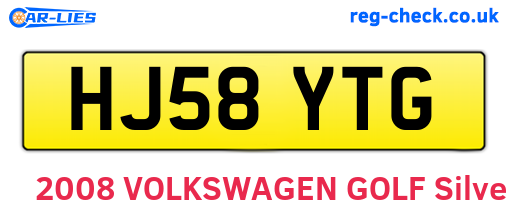 HJ58YTG are the vehicle registration plates.