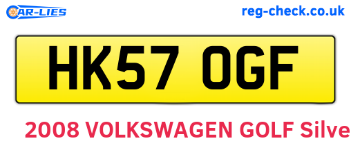 HK57OGF are the vehicle registration plates.