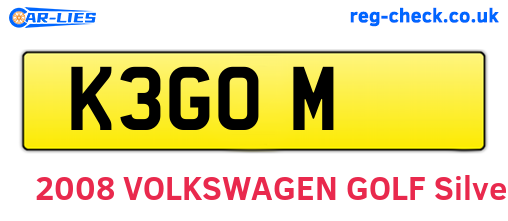 K3GOM are the vehicle registration plates.