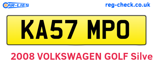 KA57MPO are the vehicle registration plates.