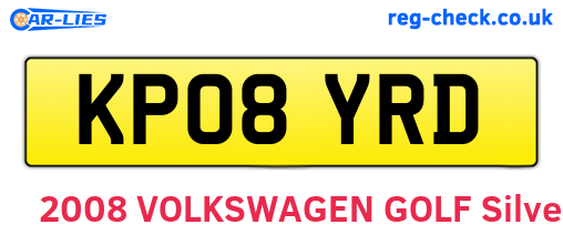 KP08YRD are the vehicle registration plates.