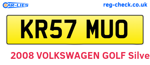 KR57MUO are the vehicle registration plates.