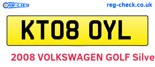 KT08OYL are the vehicle registration plates.
