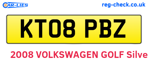 KT08PBZ are the vehicle registration plates.