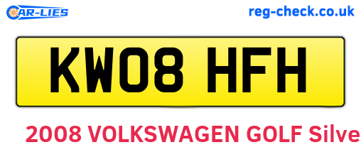 KW08HFH are the vehicle registration plates.
