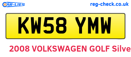 KW58YMW are the vehicle registration plates.
