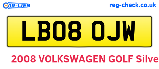 LB08OJW are the vehicle registration plates.