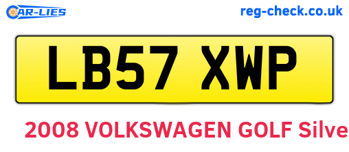LB57XWP are the vehicle registration plates.