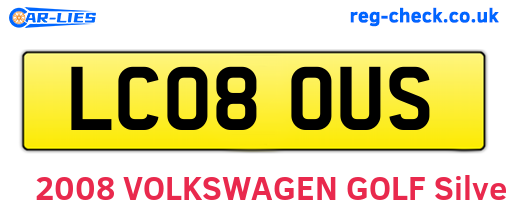 LC08OUS are the vehicle registration plates.