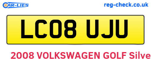 LC08UJU are the vehicle registration plates.