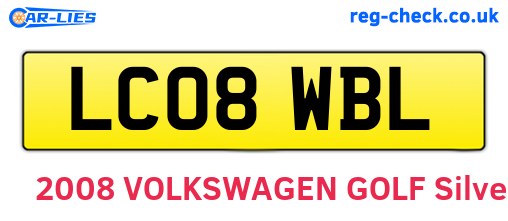 LC08WBL are the vehicle registration plates.