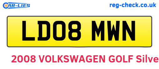 LD08MWN are the vehicle registration plates.
