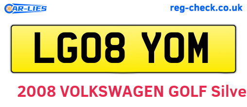 LG08YOM are the vehicle registration plates.