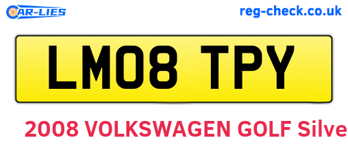 LM08TPY are the vehicle registration plates.