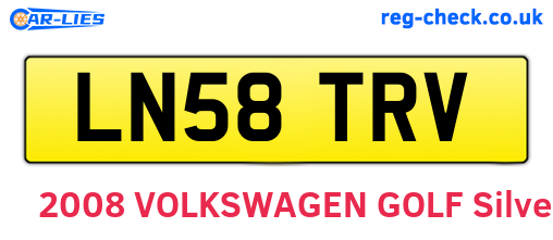 LN58TRV are the vehicle registration plates.