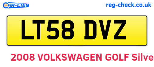 LT58DVZ are the vehicle registration plates.