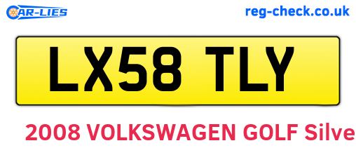 LX58TLY are the vehicle registration plates.