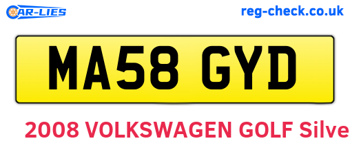 MA58GYD are the vehicle registration plates.
