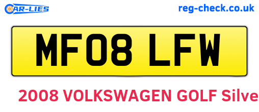 MF08LFW are the vehicle registration plates.