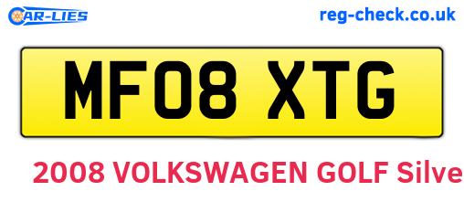 MF08XTG are the vehicle registration plates.