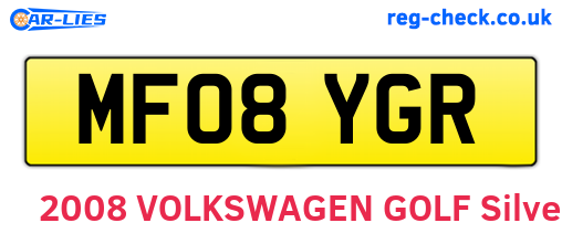 MF08YGR are the vehicle registration plates.