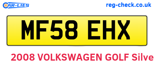 MF58EHX are the vehicle registration plates.