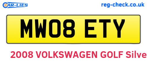 MW08ETY are the vehicle registration plates.