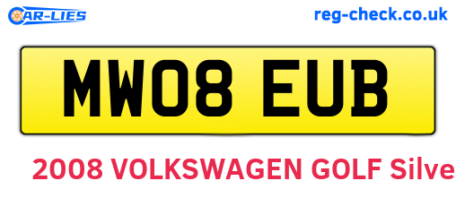 MW08EUB are the vehicle registration plates.
