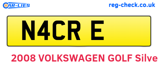 N4CRE are the vehicle registration plates.