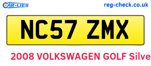 NC57ZMX are the vehicle registration plates.