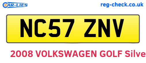 NC57ZNV are the vehicle registration plates.