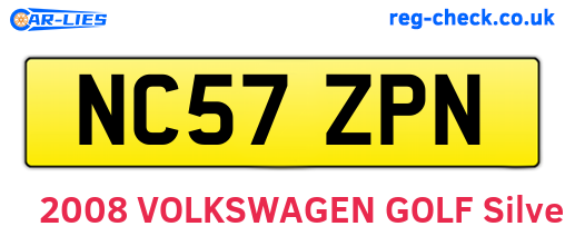 NC57ZPN are the vehicle registration plates.
